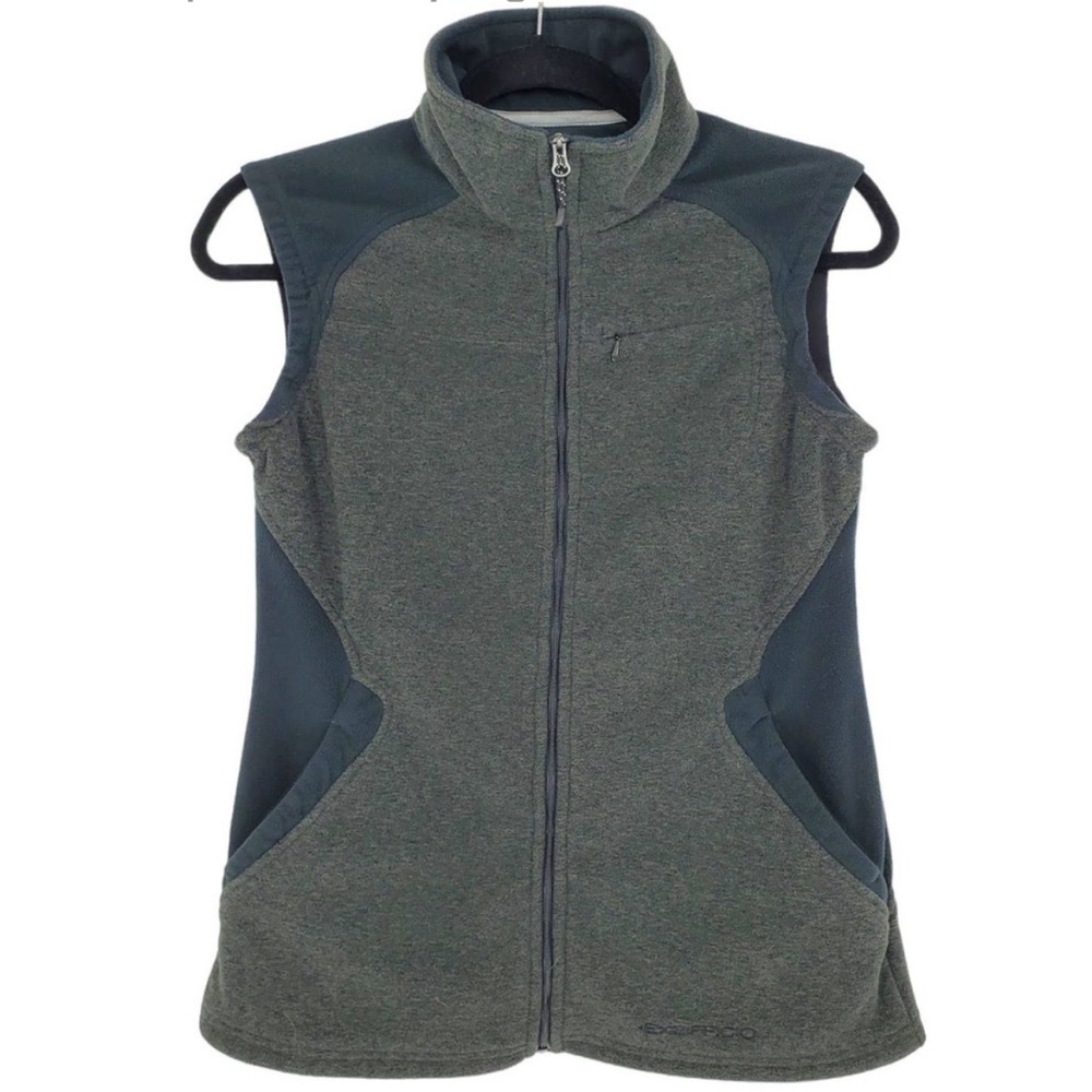Exofficio Fleece Vest Green Black Hiking Outdoors Women's S Small